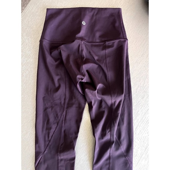 Lululemon Wunder Under Crop High-Rise 23" Burgundy Size 6 - New Scallop Luxtreme - Picture 6 of 8